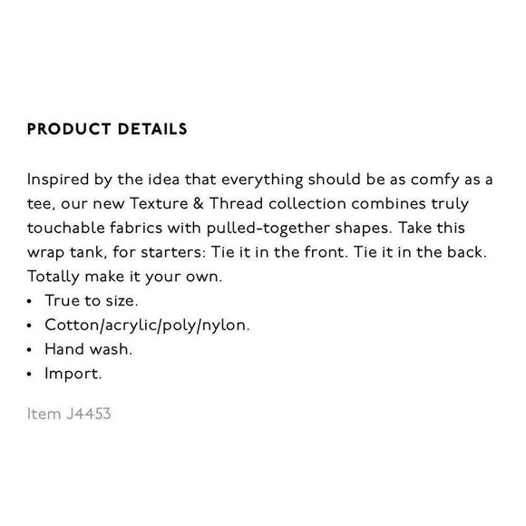 MADEWELL Knit Tank Top Womens Large Black Tie Wrap Sleeveless Cotton Blend J4453 - Picture 3 of 14